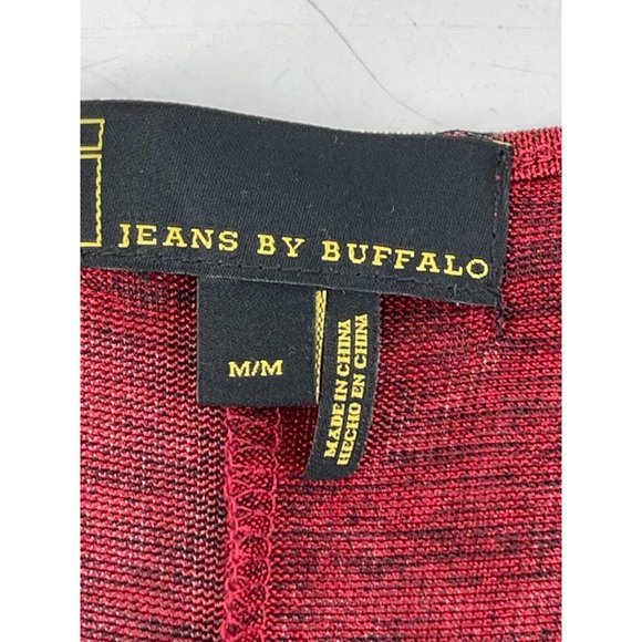 i Jeans by Buffalo Women's Metallic Red Knit Shirt Top Blouse Rhinestones Size M - Picture 8 of 12